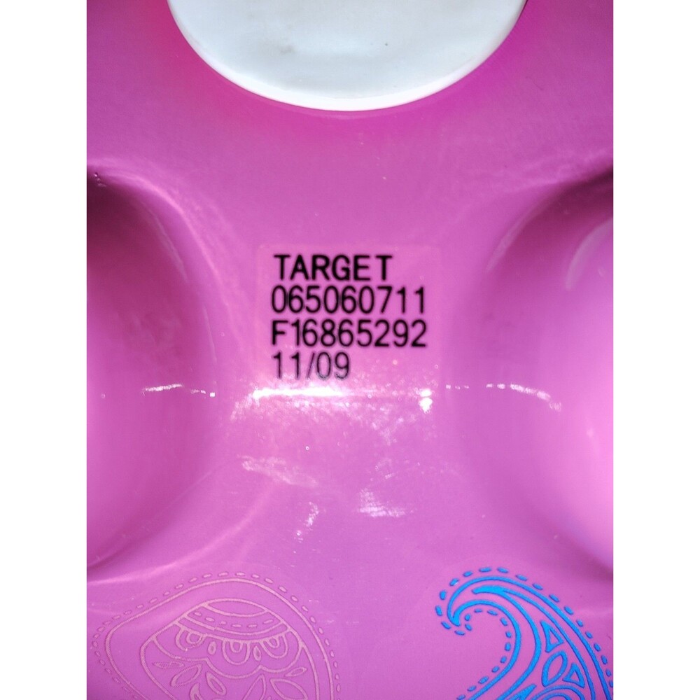 Vtg 2009 Large 8" Long Bright Pink Floral Ceramic Piggy Bank Target - Picture 9 of 9